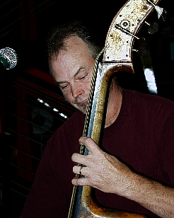 Ivan Brown playing upright bass.